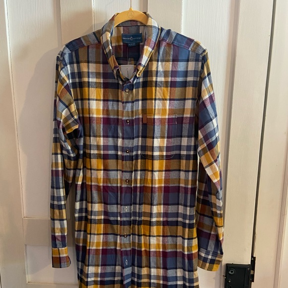 Brewers Lantern Flannel Plaid Medium Mens Button Down Shirt NWT - Picture 2 of 12
